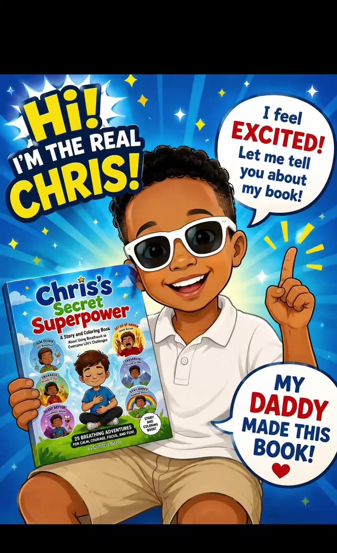 Chris's Secret Superpower- Breathwork Coloring Book For Children