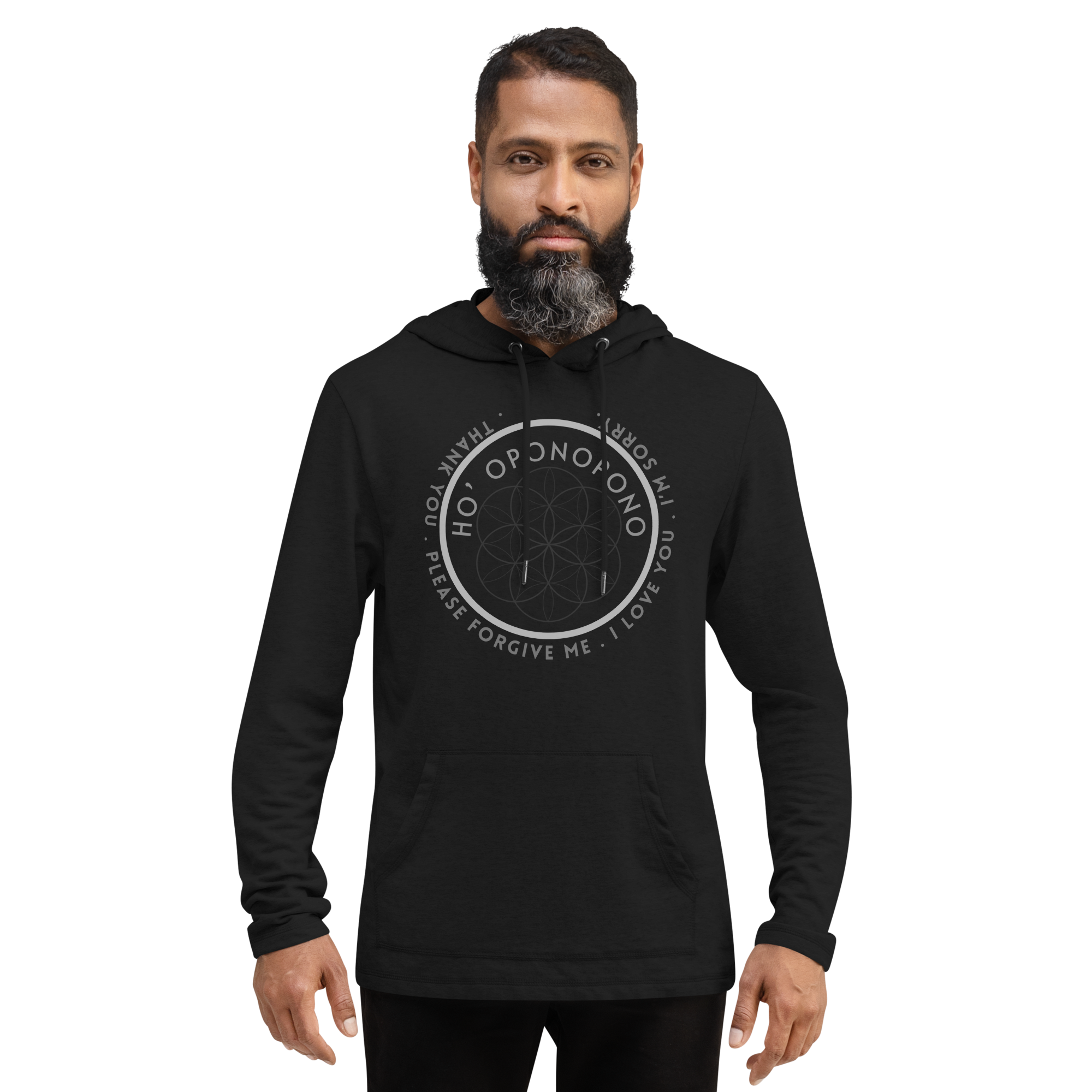 HO' OPONOPONO SACRED GEOMETRY Unisex Lightweight Hoodie