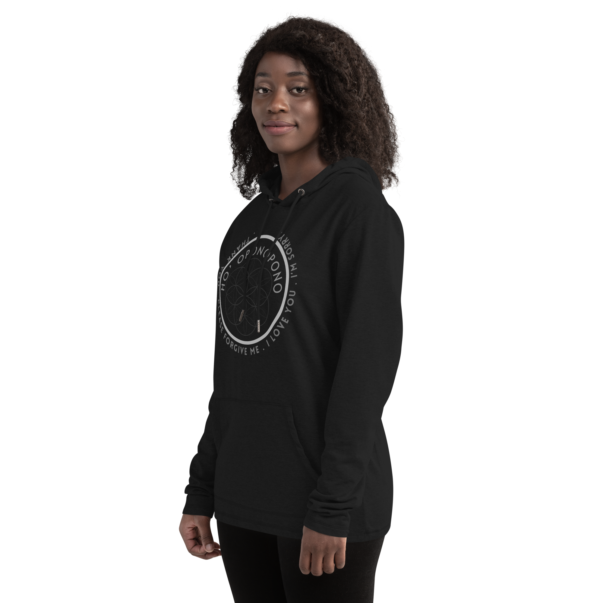 HO' OPONOPONO SACRED GEOMETRY Unisex Lightweight Hoodie