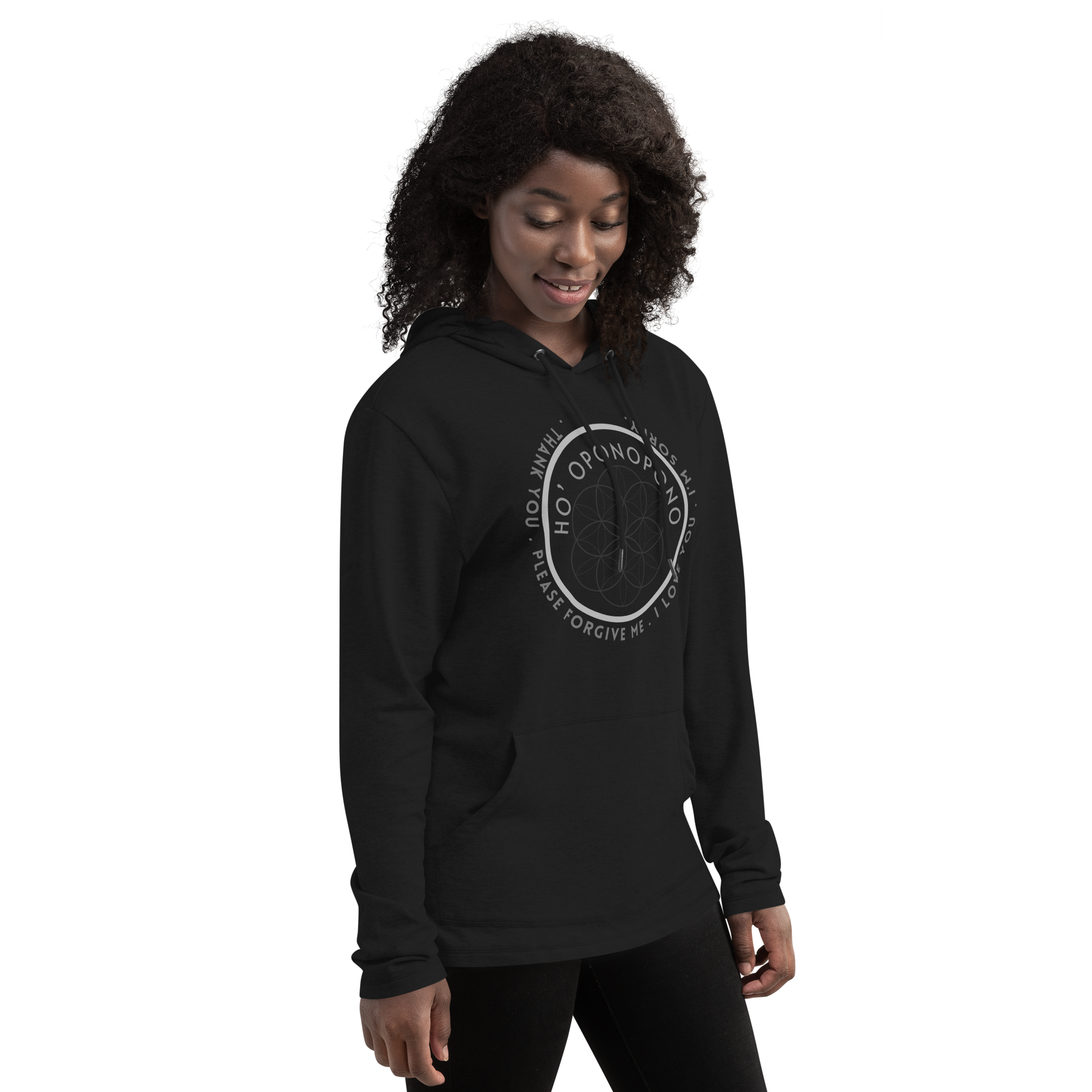 HO' OPONOPONO SACRED GEOMETRY Unisex Lightweight Hoodie