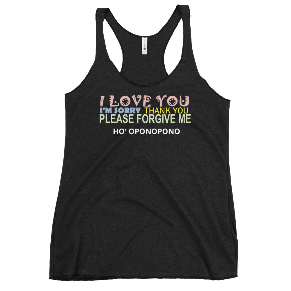 HO' OPONOPONO PRAYER Women's Racerback Tank